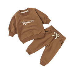 Personalised Organic Cotton Tracksuit - Mocha