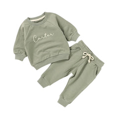 Personalised Organic Cotton Tracksuit - Sage