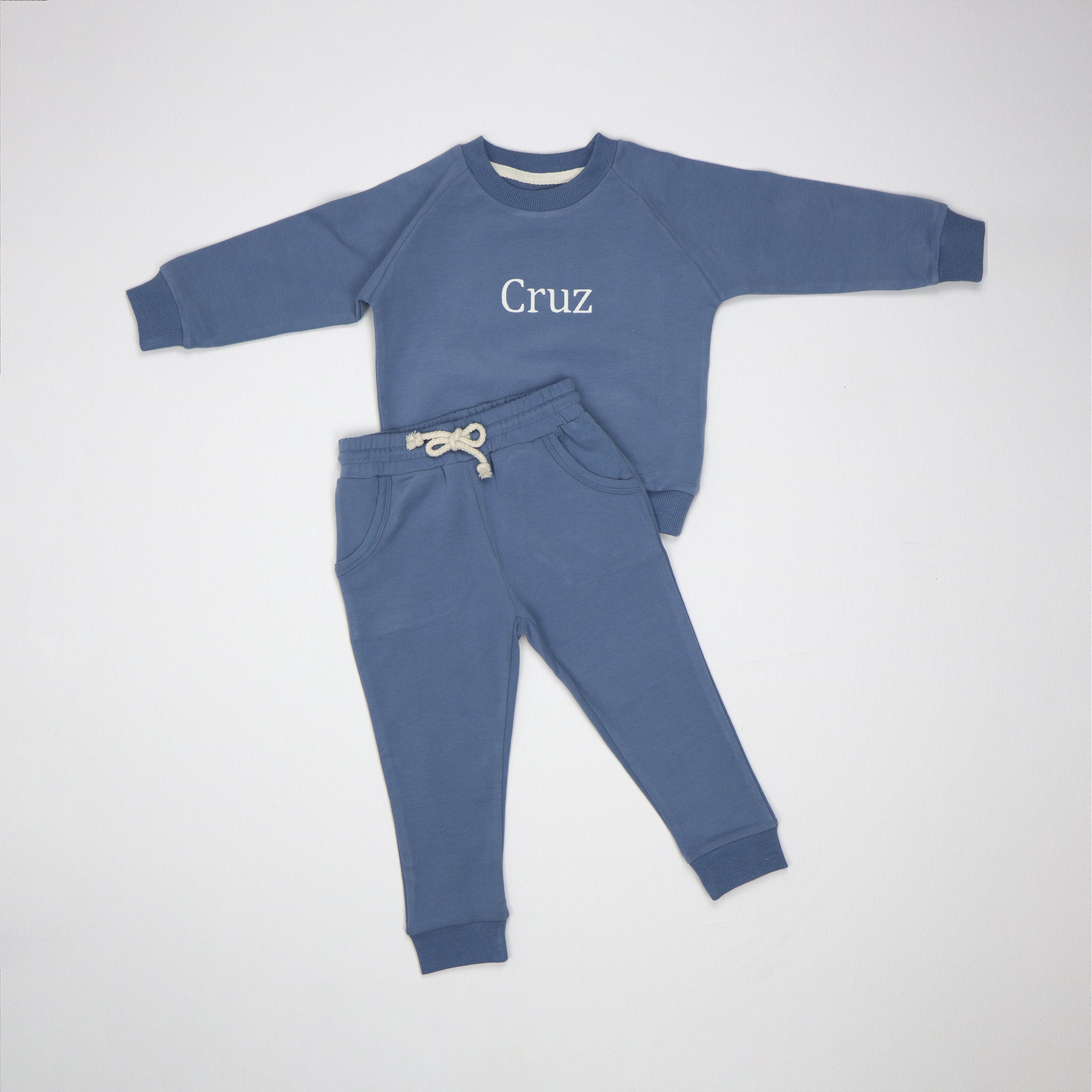 Personalised Organic Cotton Tracksuit - Blue