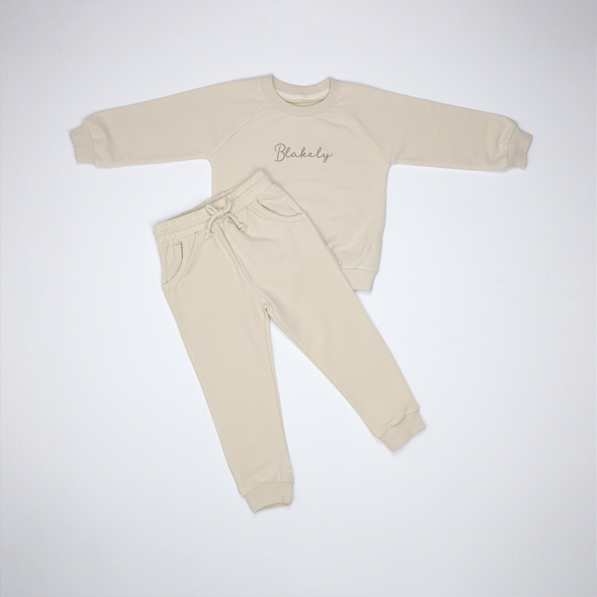 Personalised Organic Cotton Tracksuit - Cream