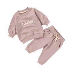 Personalised Organic Cotton Tracksuit - Dusty Pink