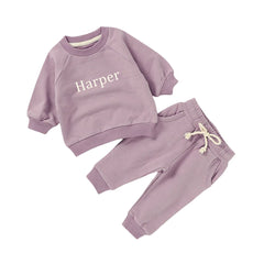 Personalised Organic Cotton Tracksuit - Dusty Lilac