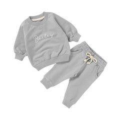 Personalised Organic Cotton Tracksuit - Moon Grey